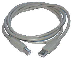 Ein USB-Kabel (Typ A-B)