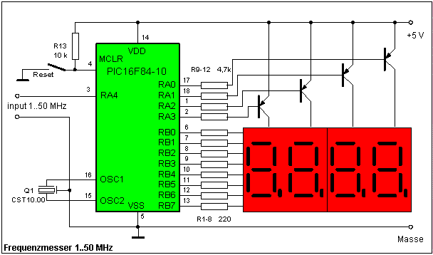 Stromlaufplan des Frequenzzählers