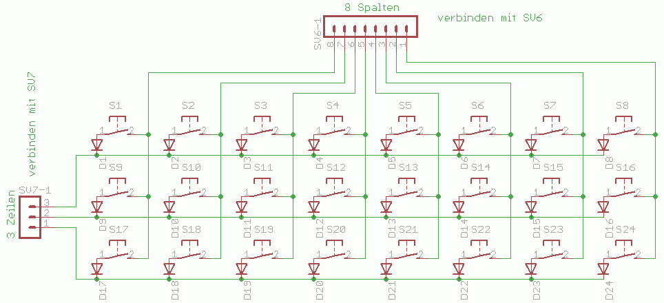 matrix of 24 buttons