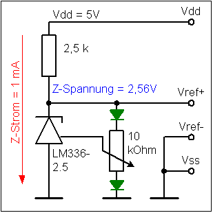 2,56-V-Referenzspannungsquelle mit
              LM336-2.5