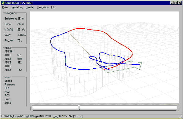 Programmfenster von SkyPlotter