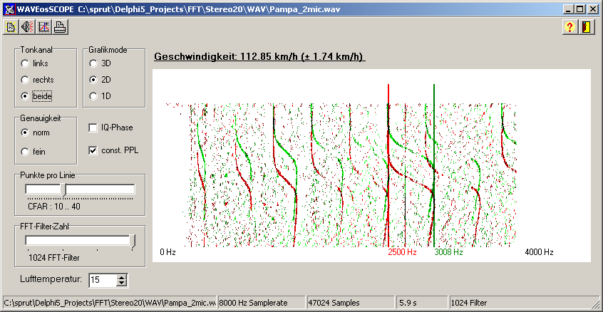 Geschwindigkeitsmessung mit 2 Mikrofonen