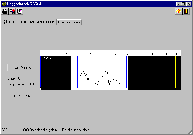 Abbildung des Programmfensters - Daten speichern